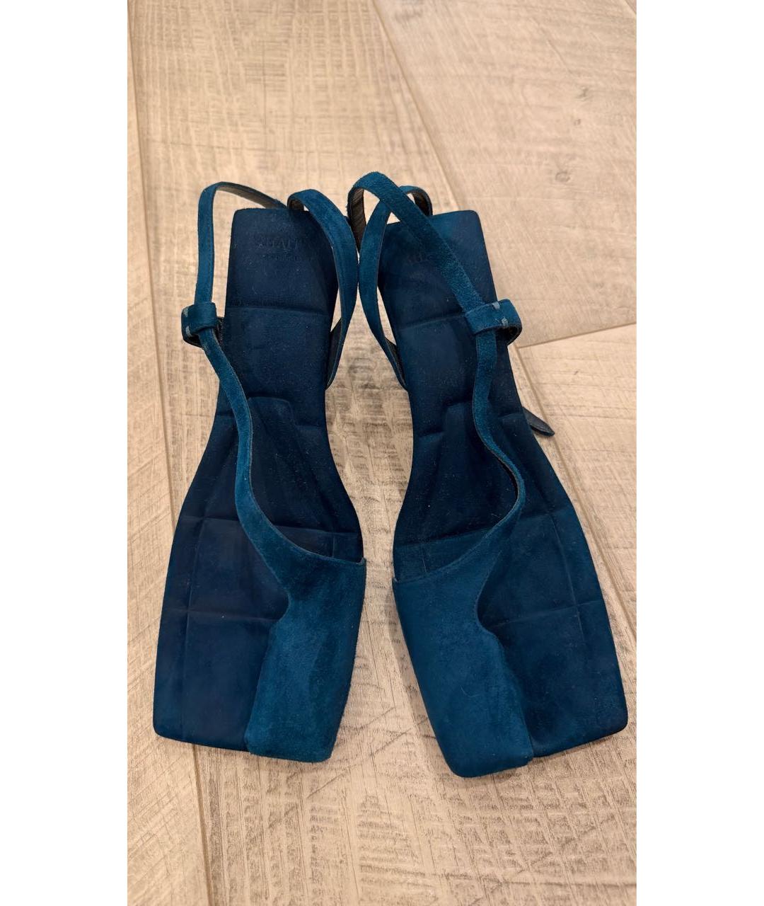 KHAITE Зеленые замшевые босоножки, фото 2