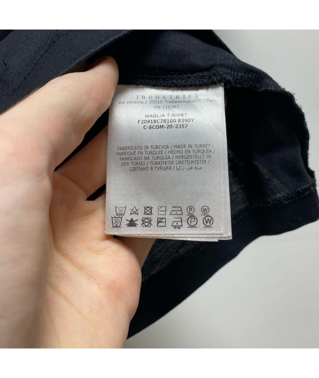 MONCLER Черная хлопковая футболка, фото 3