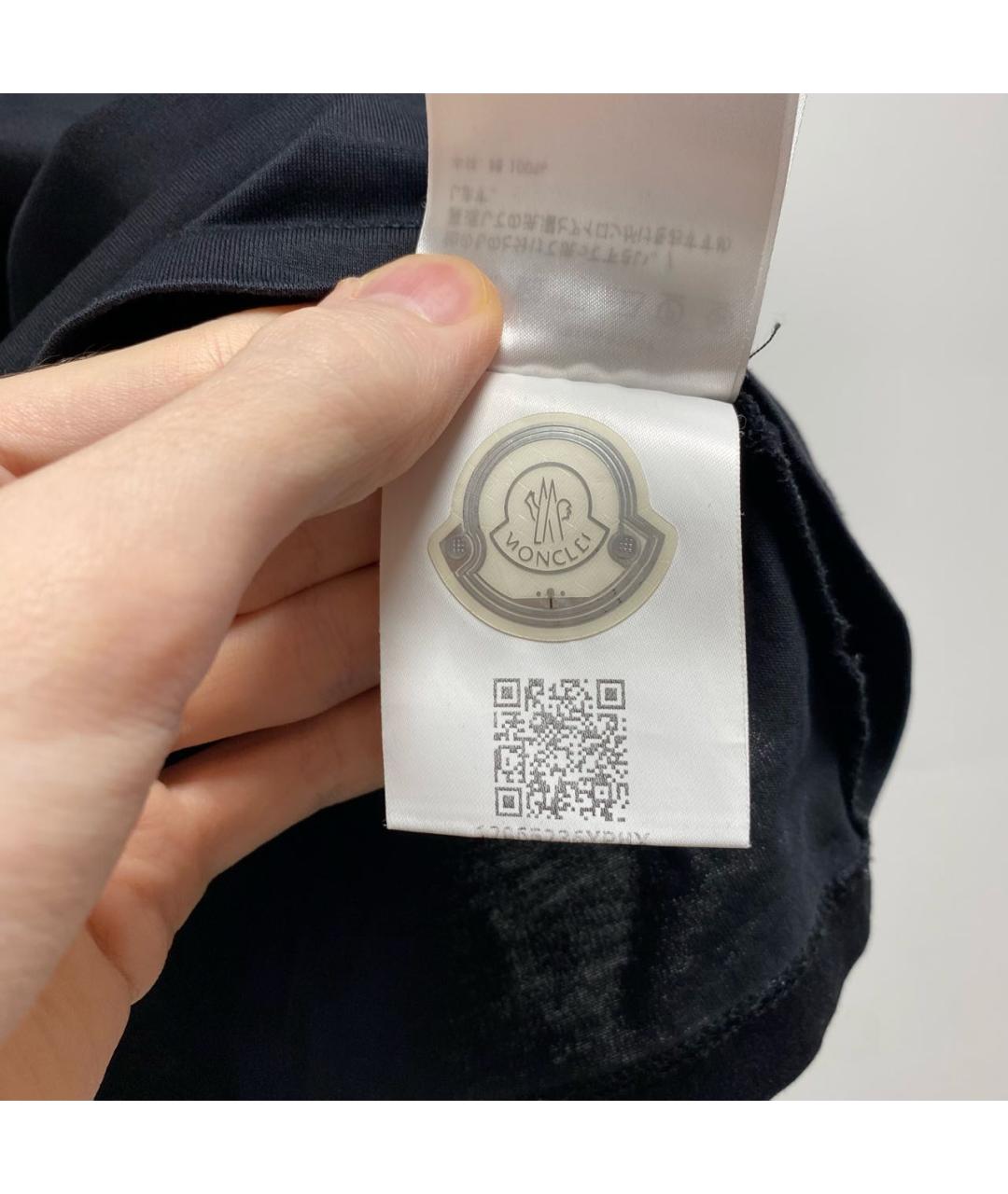 MONCLER Черная хлопковая футболка, фото 4