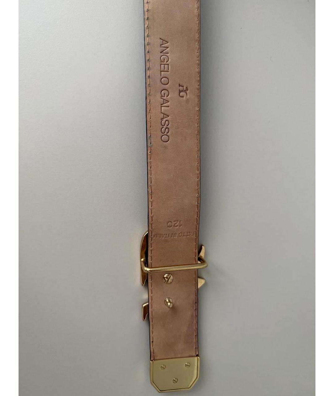 ANGELO GALASSO Темно-синий ремень из экзотической кожи, фото 3