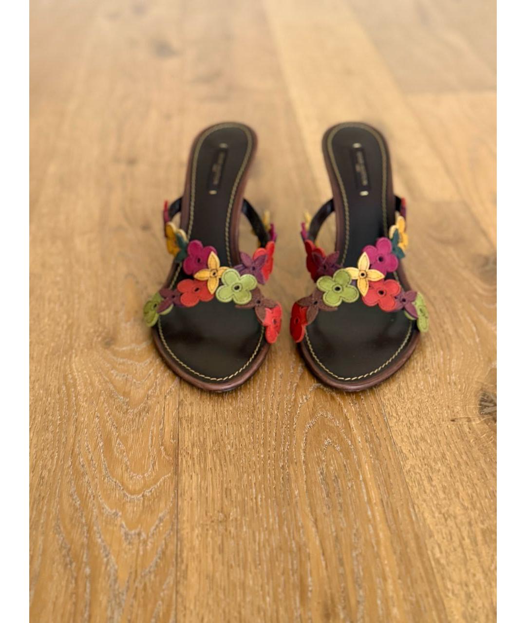 LOUIS VUITTON Мульти кожаные мюли, фото 2