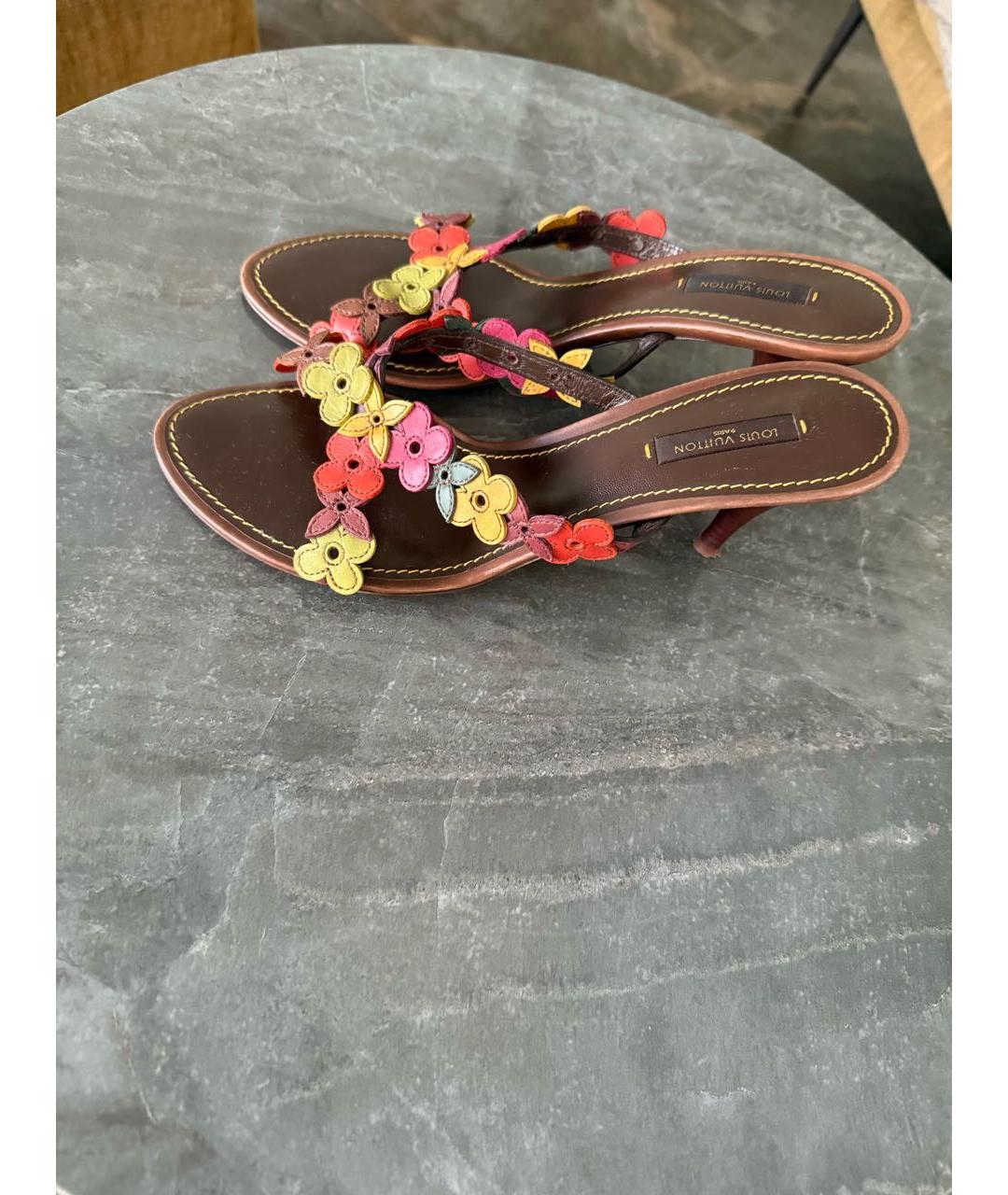 LOUIS VUITTON Мульти кожаные мюли, фото 5