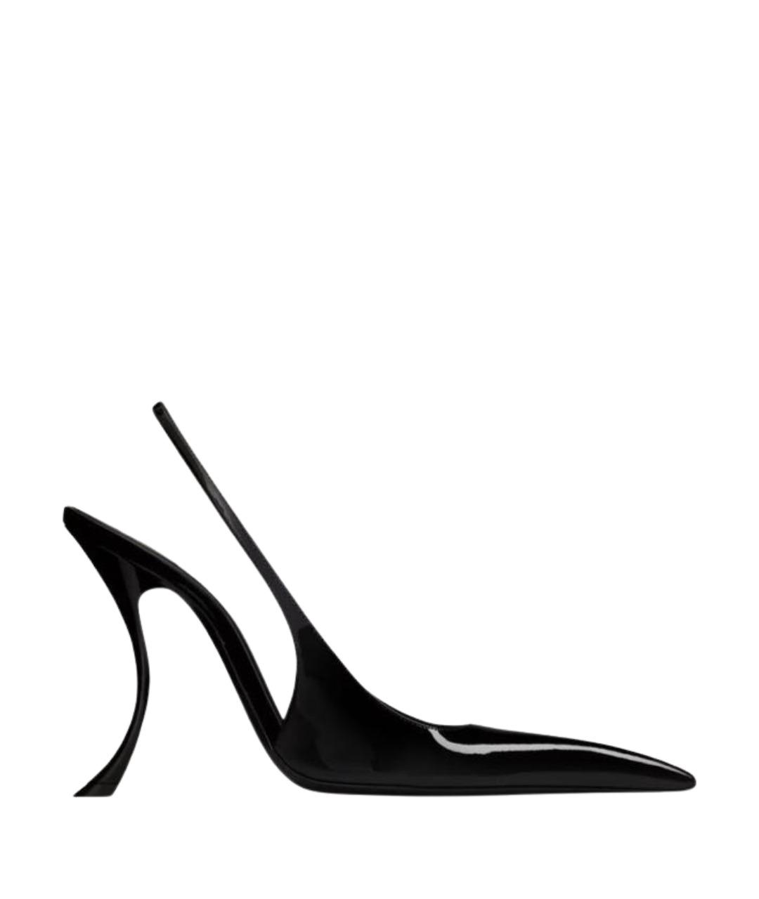 SAINT LAURENT Черные туфли из лакированной кожи, фото 1