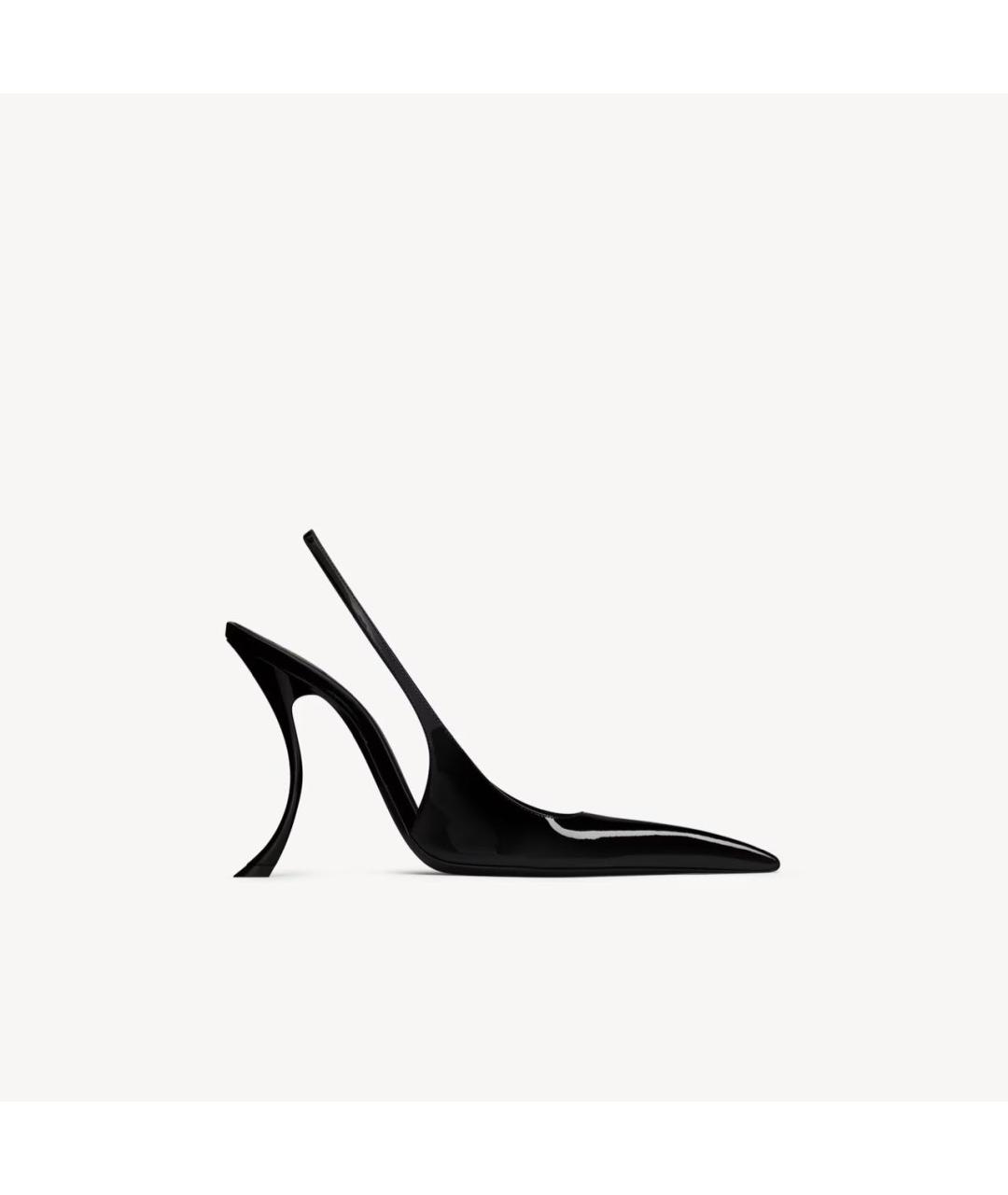 SAINT LAURENT Черные туфли из лакированной кожи, фото 4