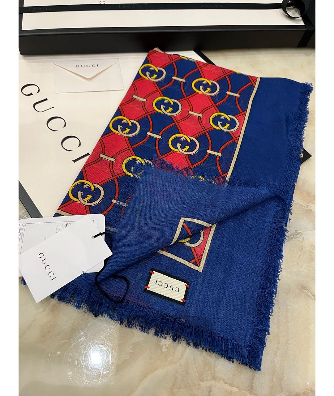 GUCCI Мульти шерстяной платок, фото 2