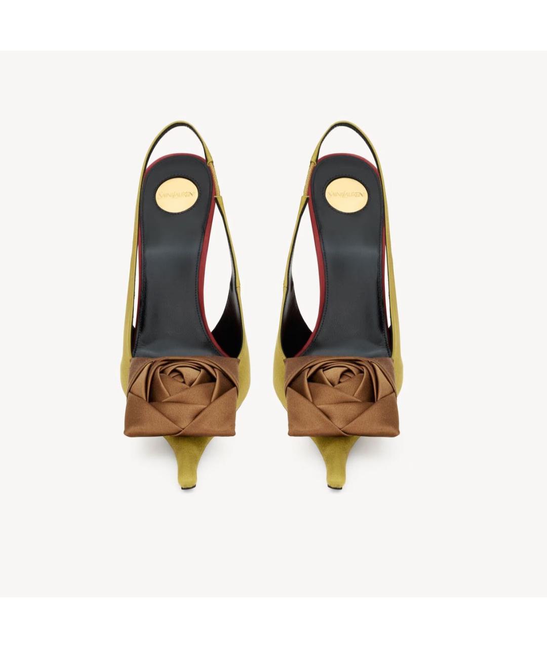 SAINT LAURENT Желтые текстильные туфли, фото 2