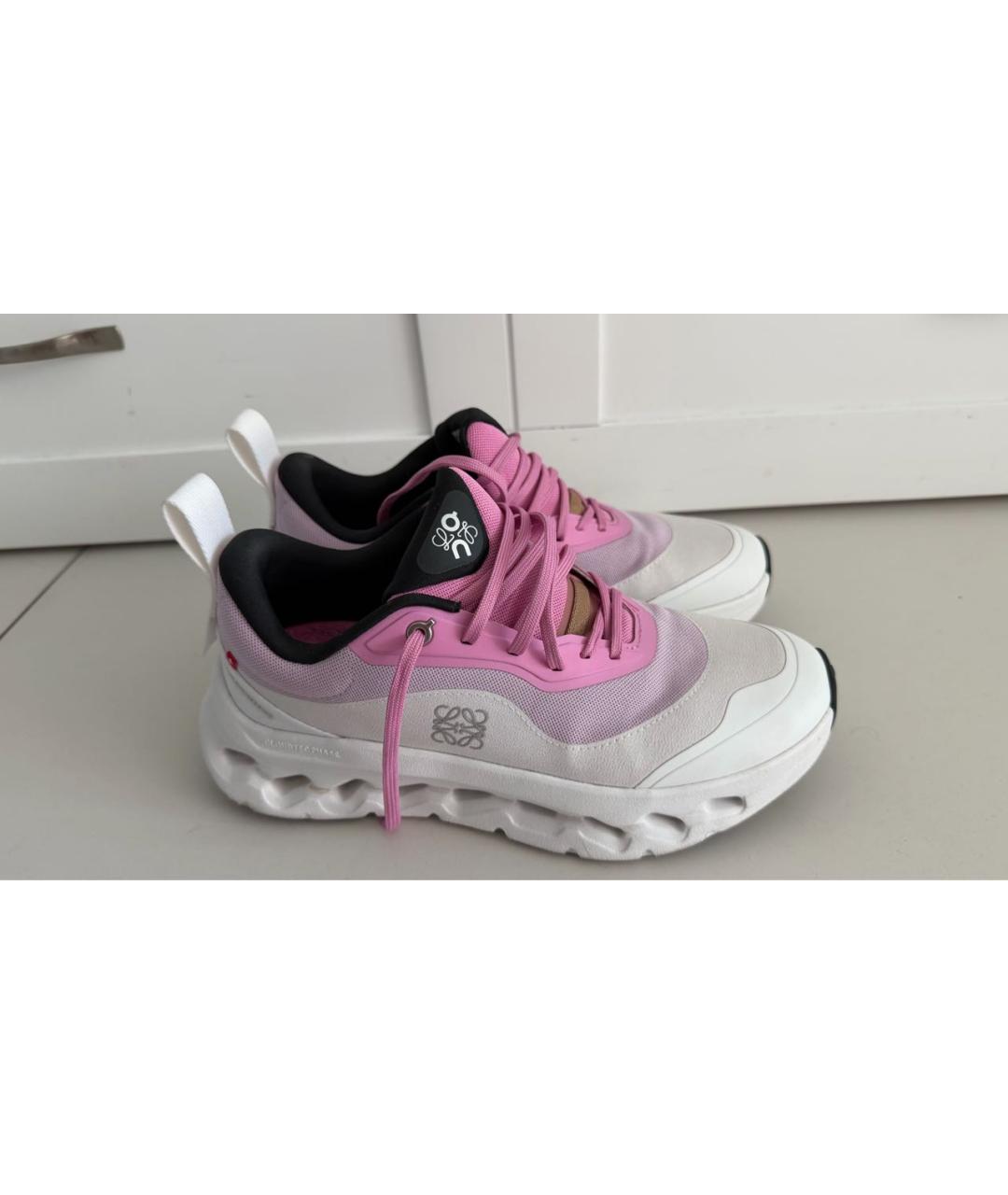 LOEWE Розовые текстильные кроссовки, фото 6