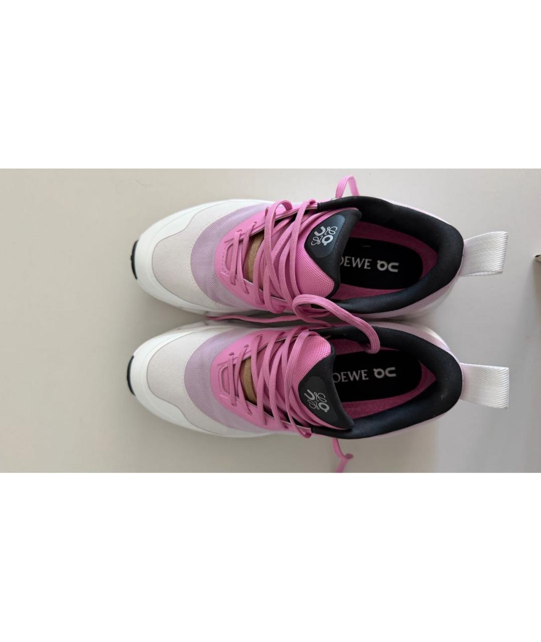 LOEWE Розовые текстильные кроссовки, фото 2