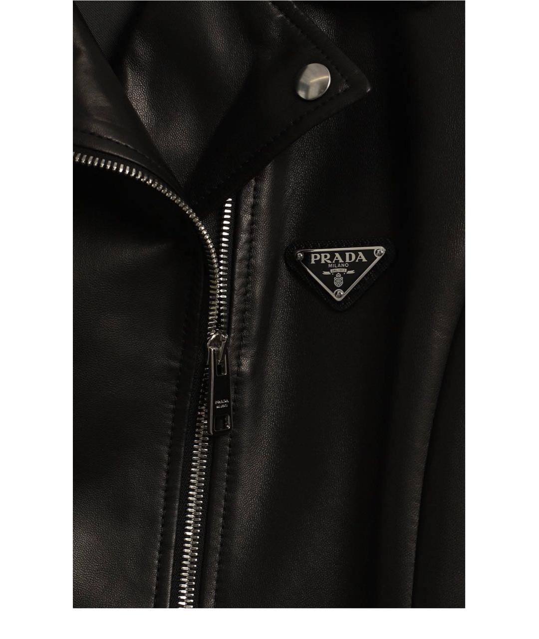 PRADA Черная кожаная куртка, фото 3