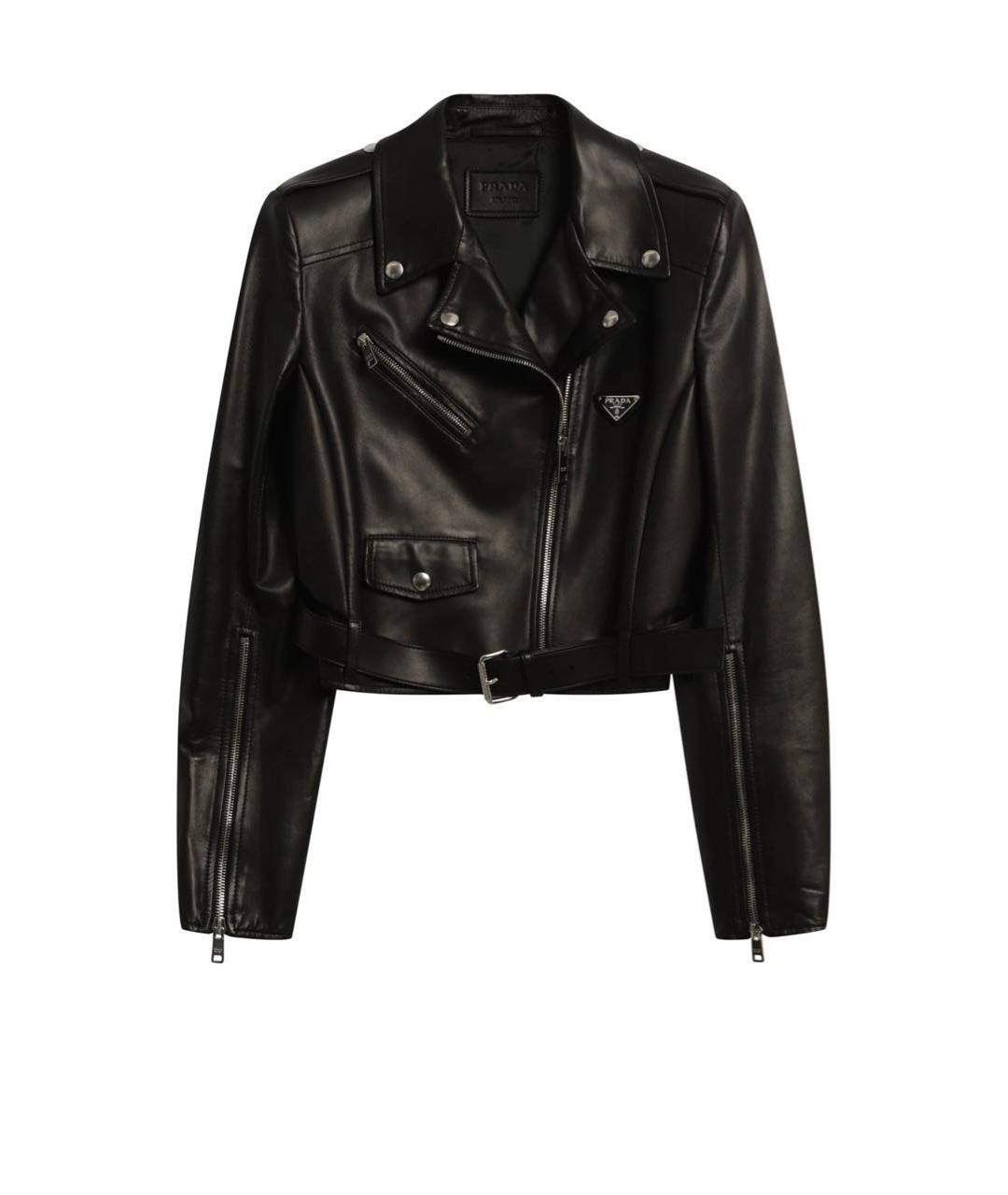 PRADA Черная кожаная куртка, фото 4