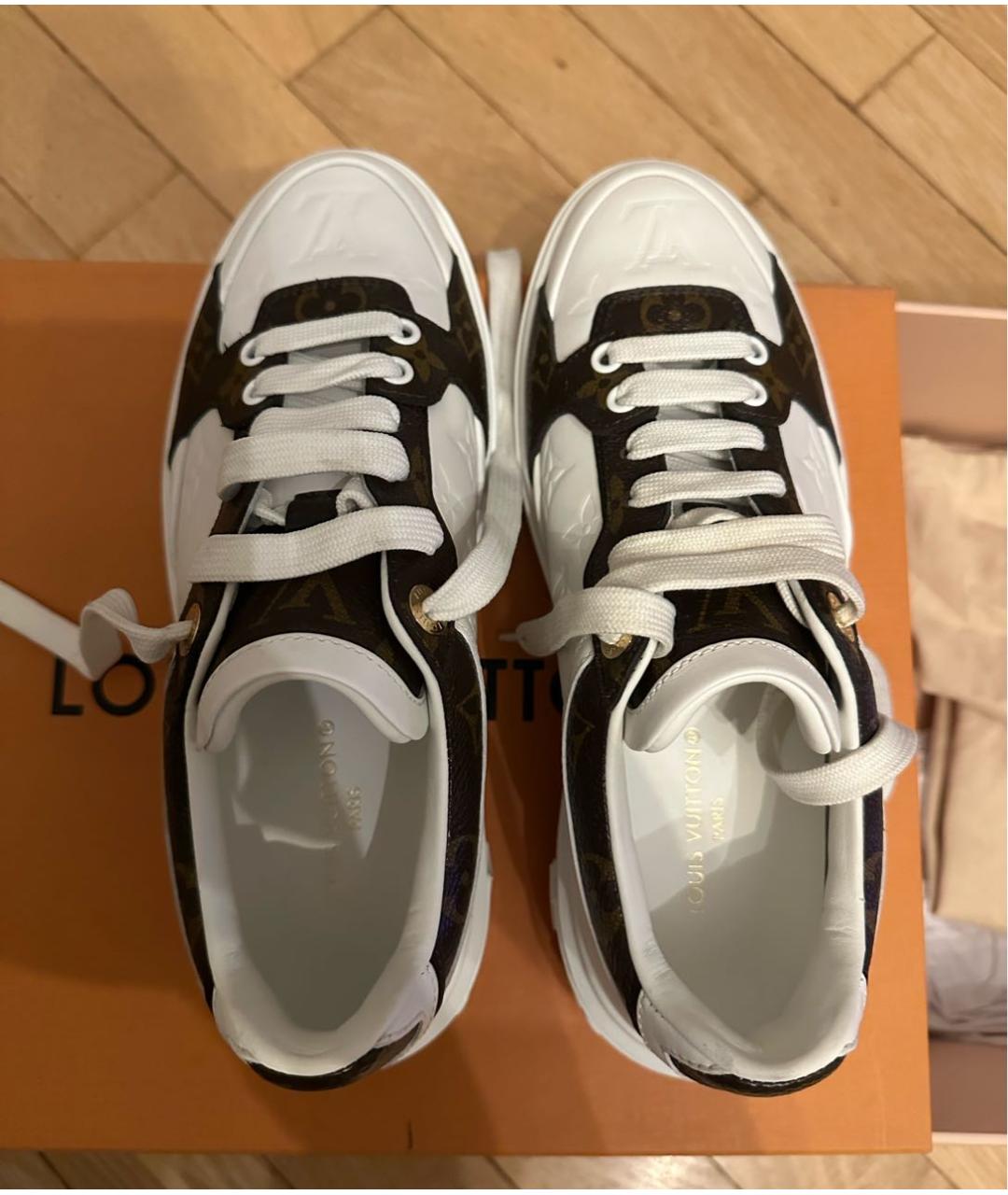 LOUIS VUITTON Белые кожаные кеды, фото 3