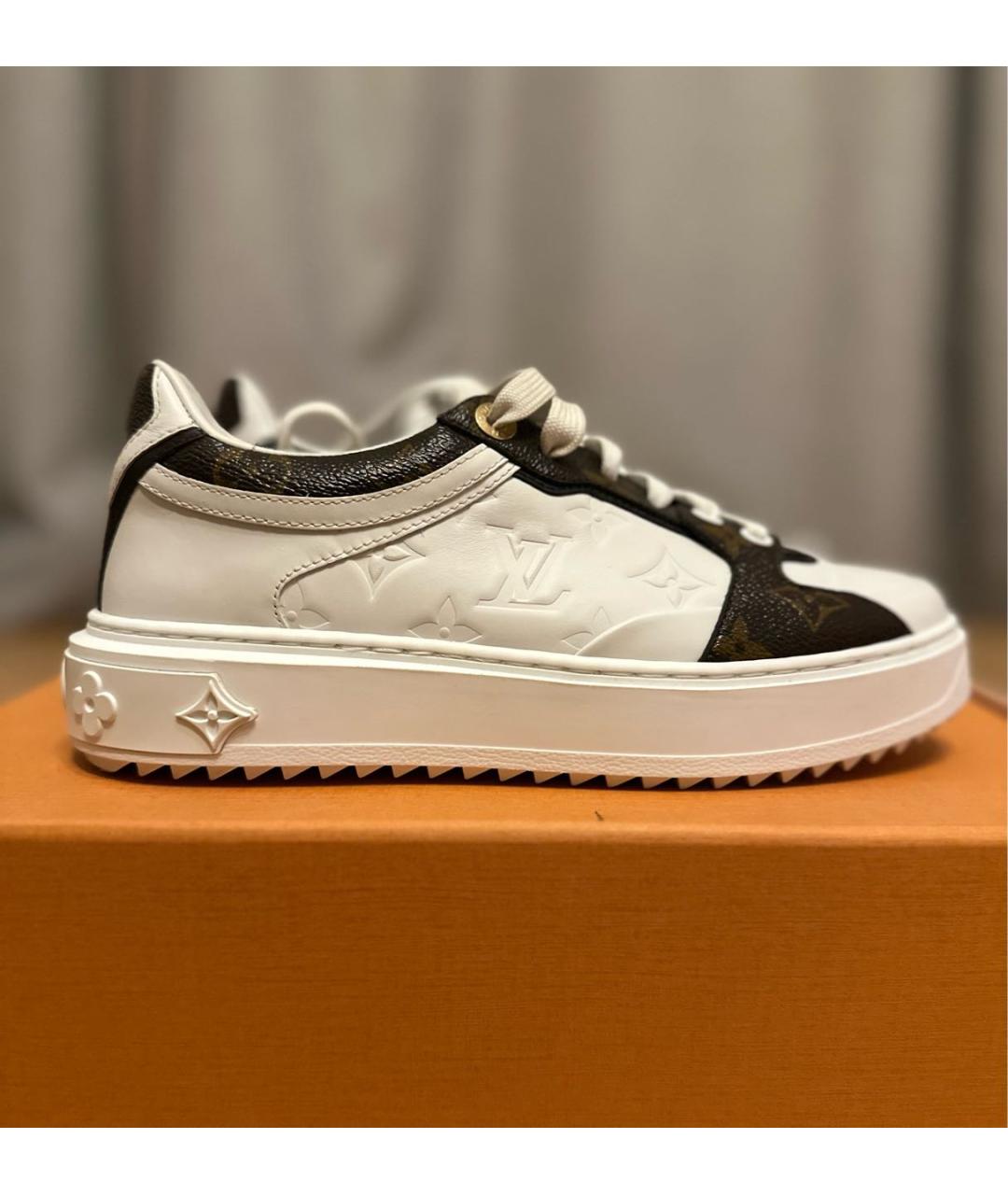 LOUIS VUITTON Белые кожаные кеды, фото 9