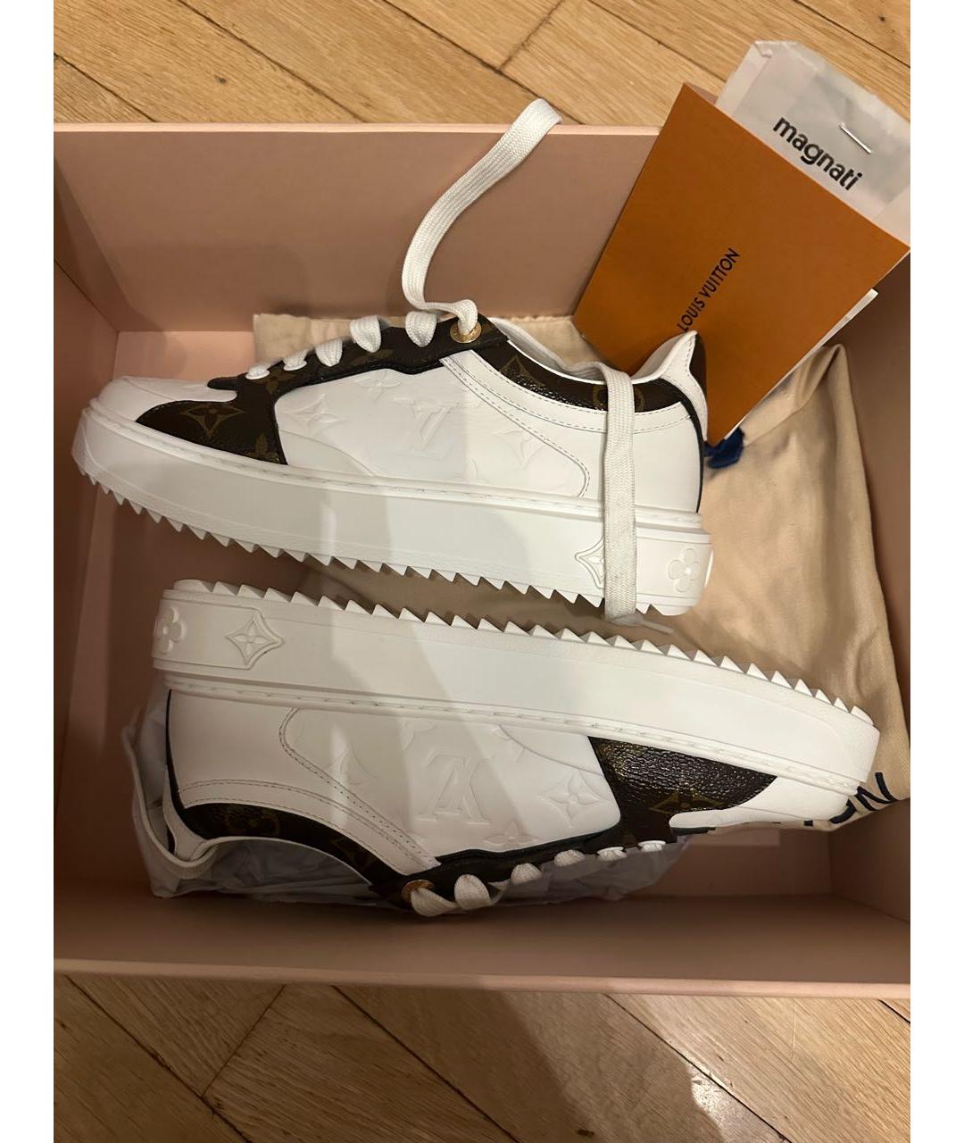 LOUIS VUITTON Белые кожаные кеды, фото 5