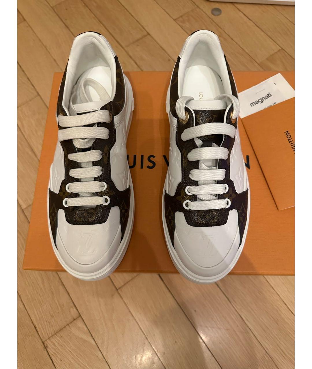 LOUIS VUITTON Белые кожаные кеды, фото 2