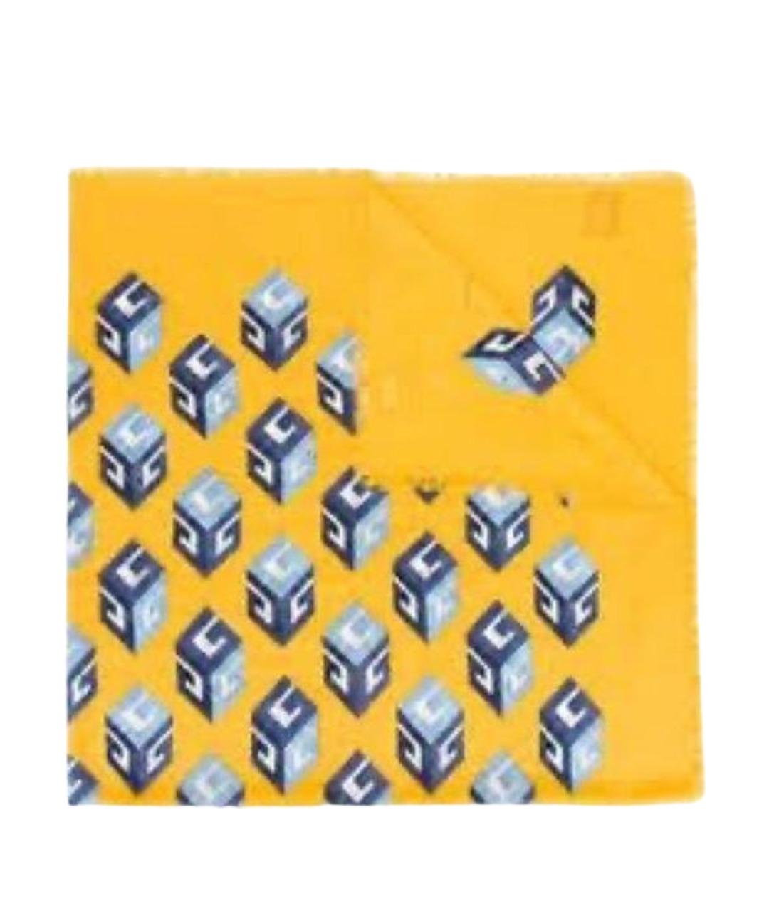 GUCCI Желтый шерстяной платок, фото 1