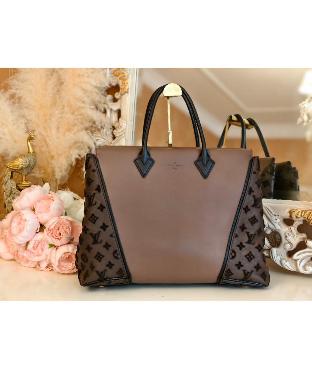 LOUIS VUITTON Коричневая кожаная сумка с короткими ручками, фото 9