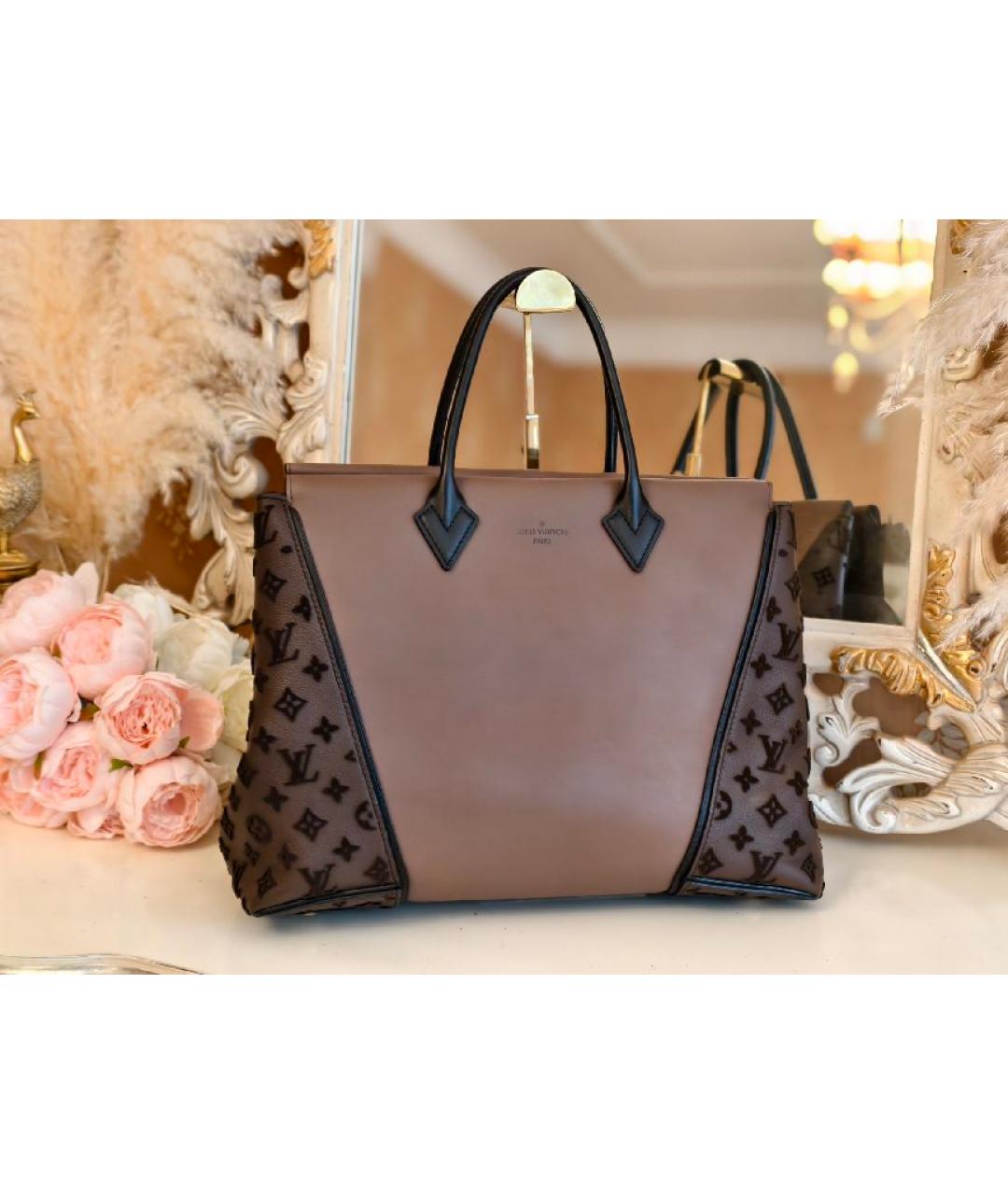 LOUIS VUITTON Коричневая кожаная сумка с короткими ручками, фото 2