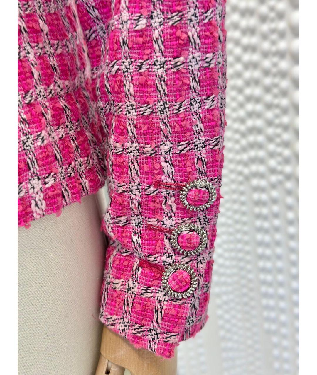 CHANEL Розовый твидовый жакет/пиджак, фото 3