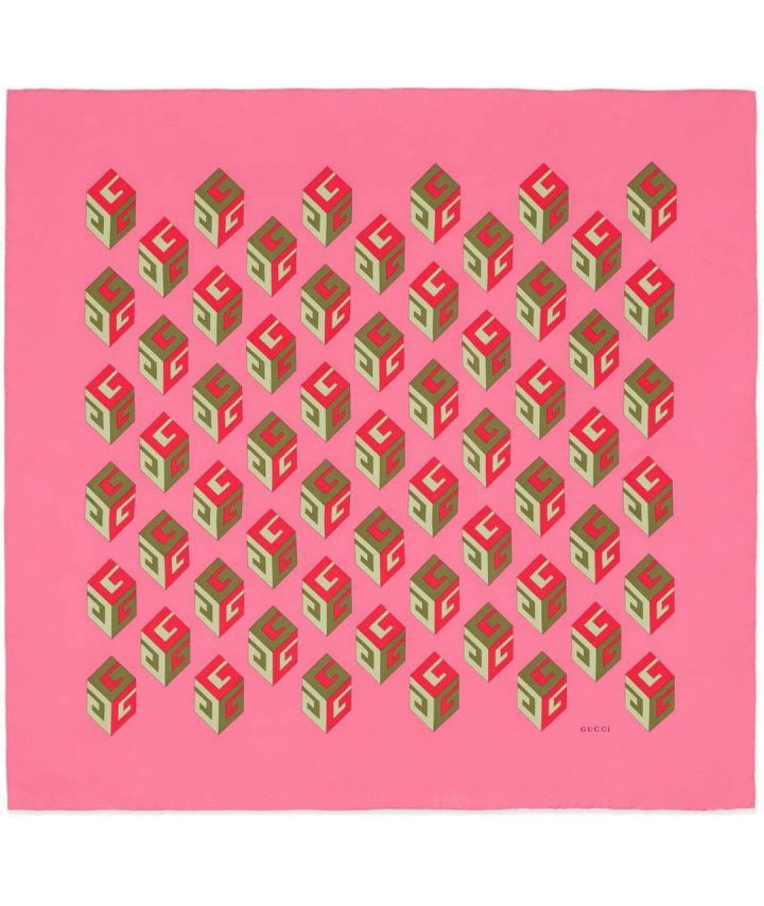 GUCCI Розовый шерстяной платок, фото 1