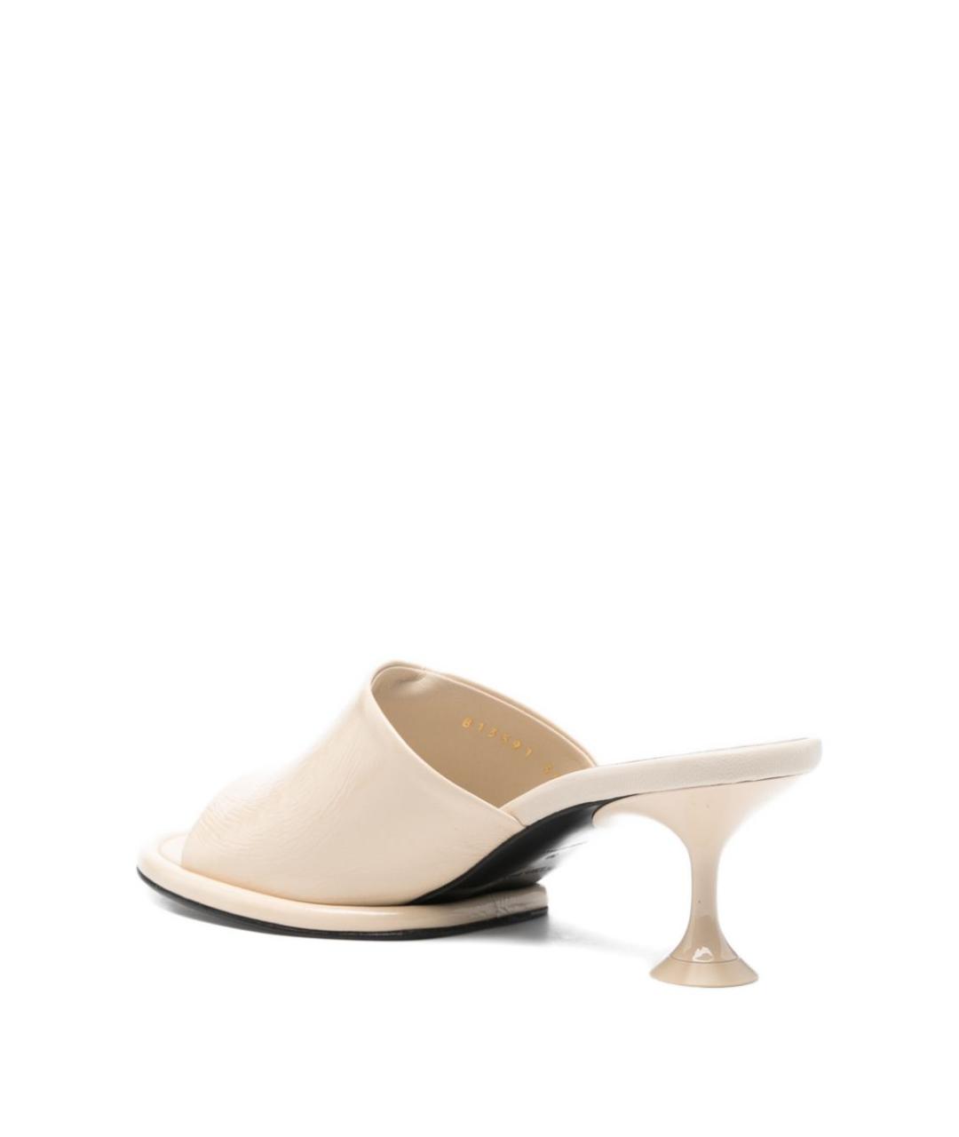 SERGIO ROSSI Бежевые кожаные мюли, фото 3
