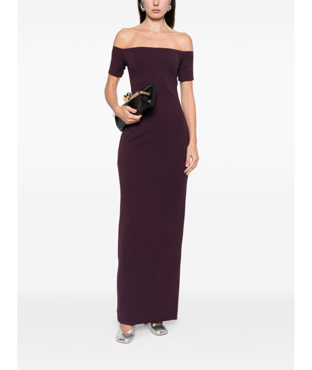 SOLACE LONDON Фиолетовое полиэстеровое вечернее платье, фото 4