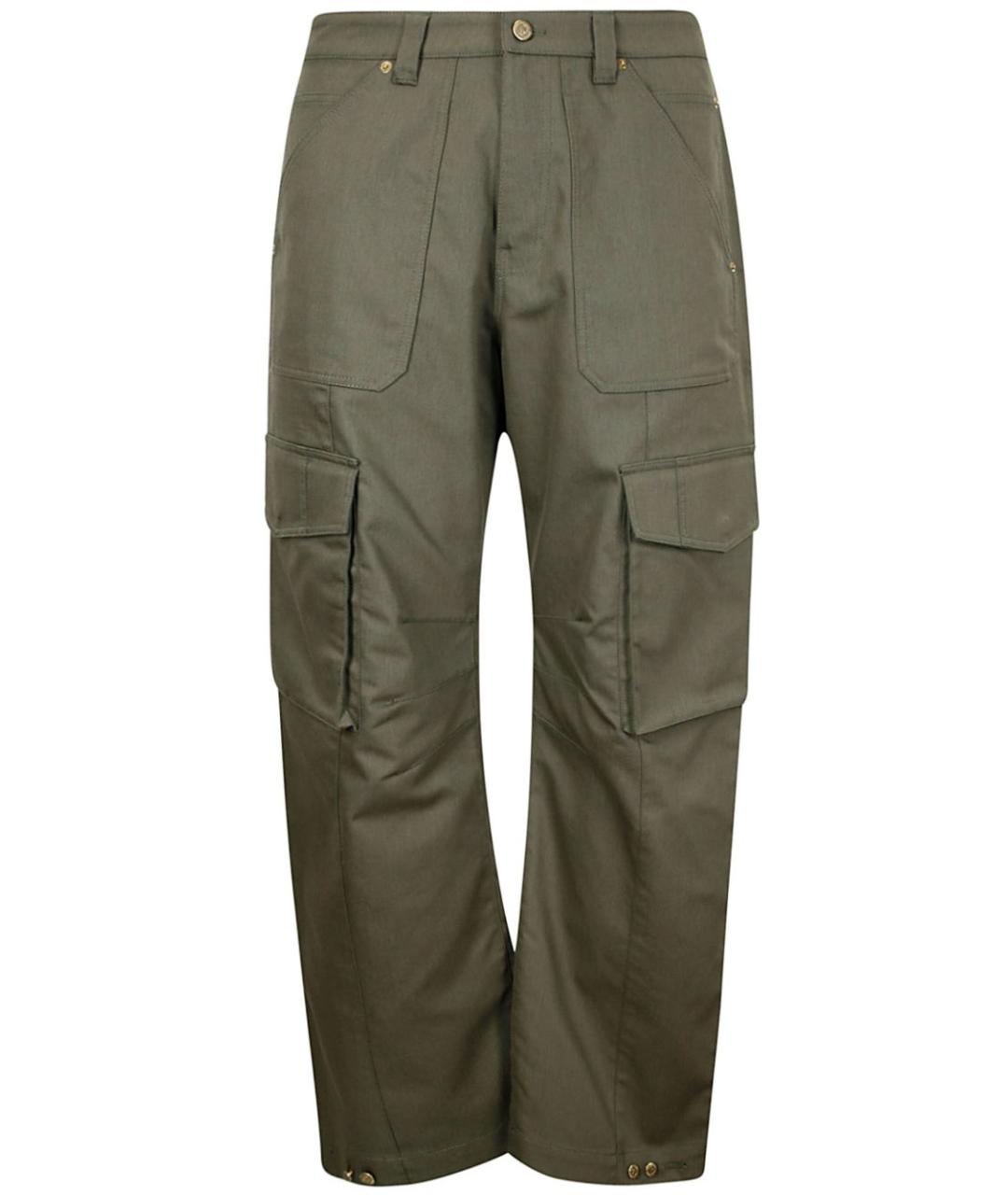 GOLDEN GOOSE DELUXE BRAND Хаки хлопковые повседневные брюки, фото 1