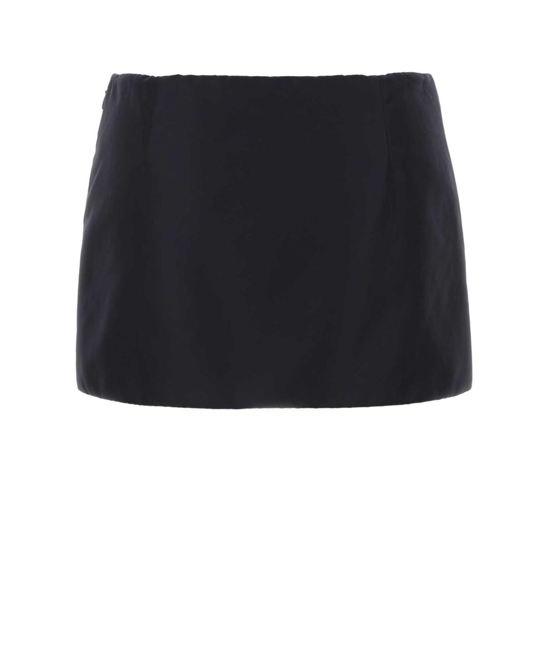 MIU MIU Темно-синяя полиэстеровая юбка мини, фото 2