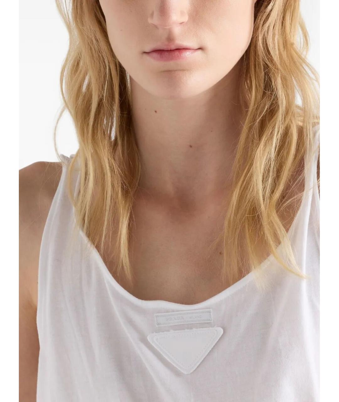 PRADA Белая хлопковая майка, фото 5