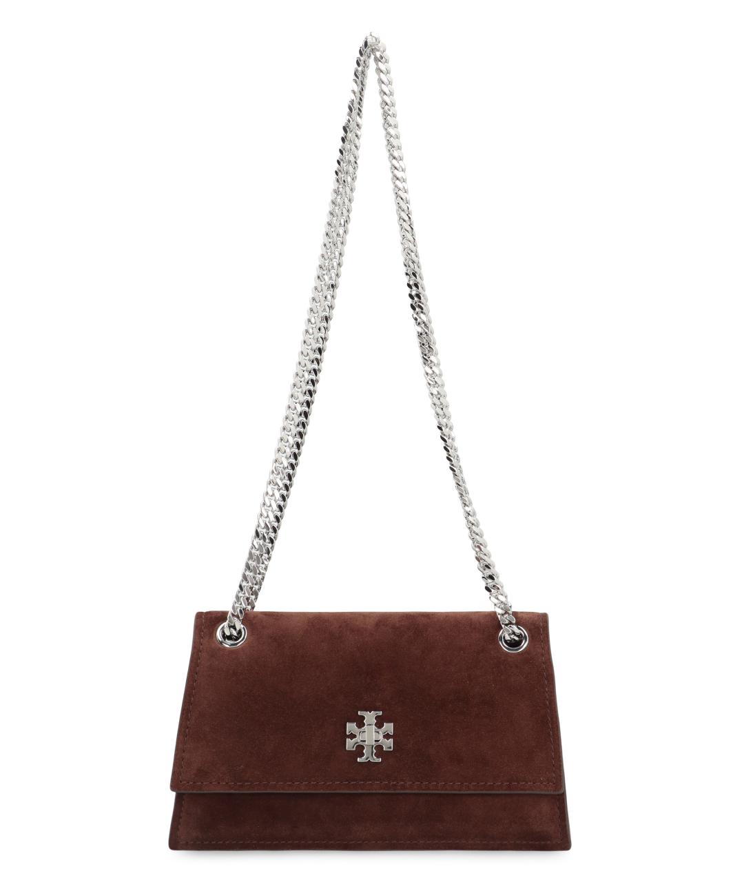 TORY BURCH Коричневая замшевая сумка через плечо, фото 5