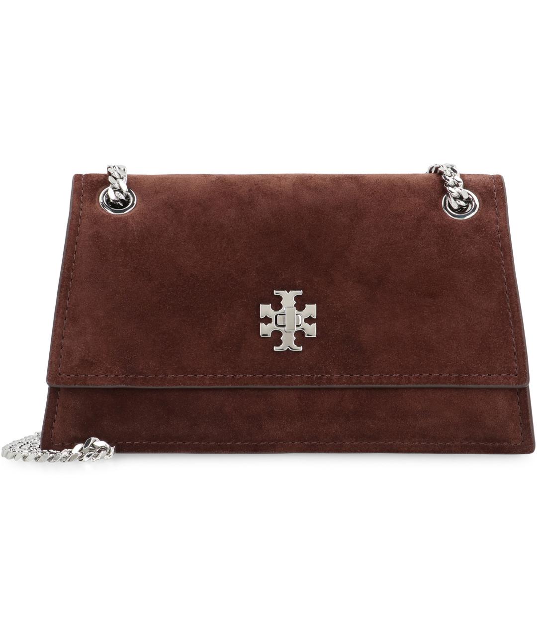 TORY BURCH Коричневая замшевая сумка через плечо, фото 2