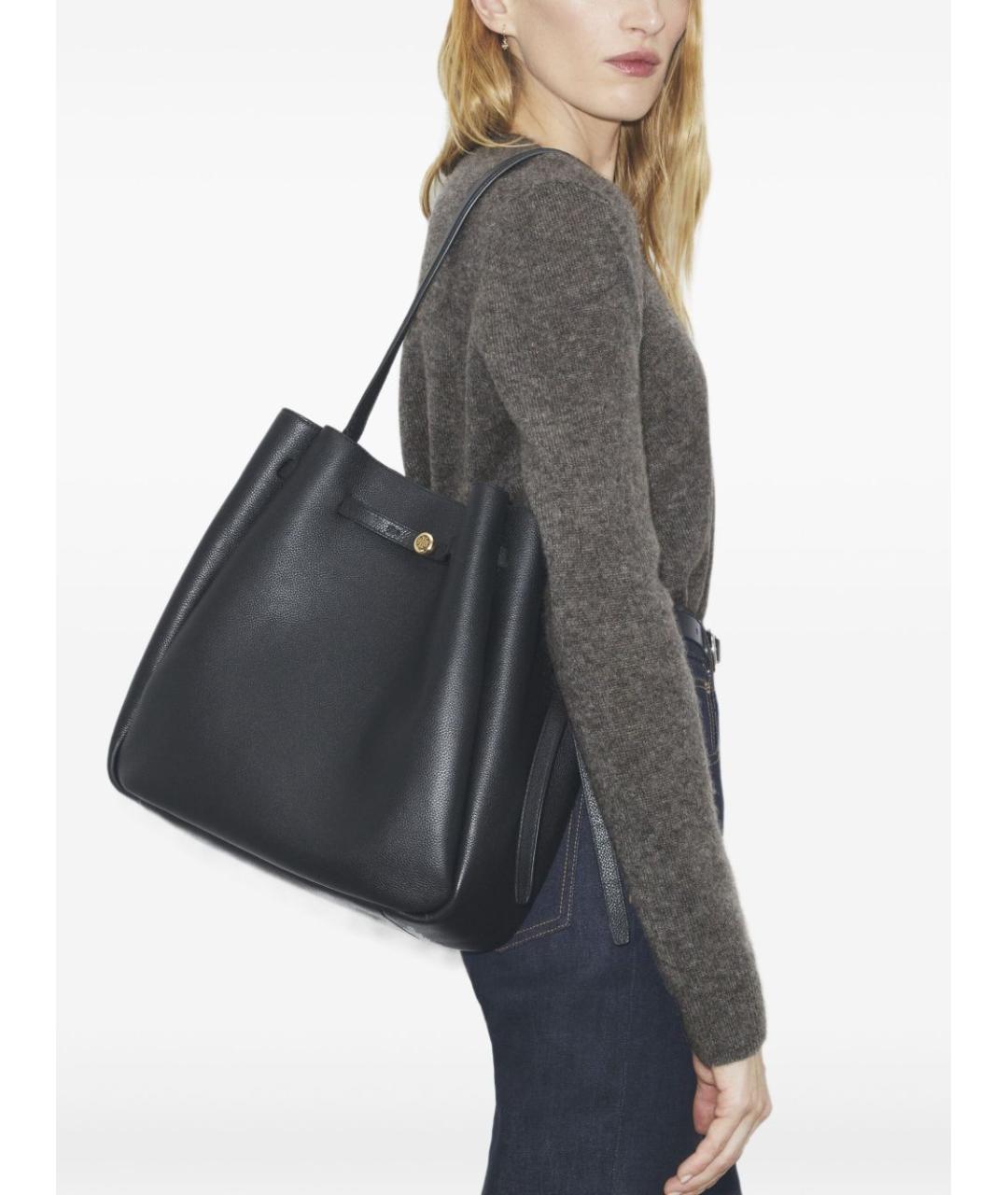 TORY BURCH Черная кожаная сумка через плечо, фото 5