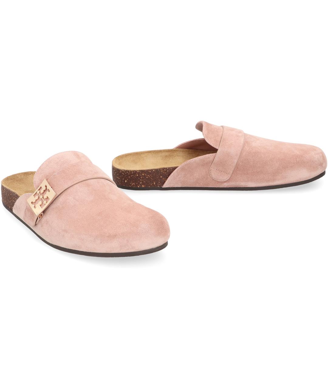 TORY BURCH Розовые замшевые мюли, фото 3