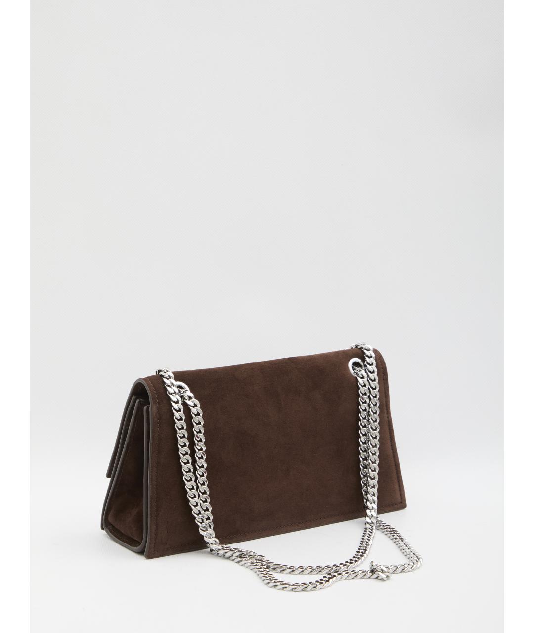 TORY BURCH Коричневая замшевая сумка через плечо, фото 2