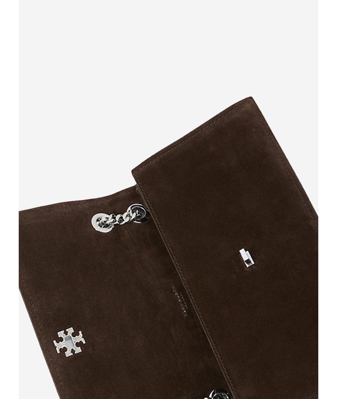 TORY BURCH Коричневая замшевая сумка через плечо, фото 4