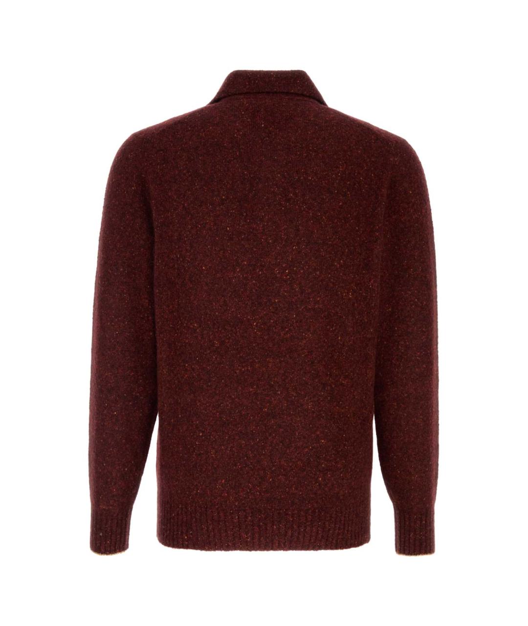 BRUNELLO CUCINELLI Бордовый шерстяной джемпер / свитер, фото 2