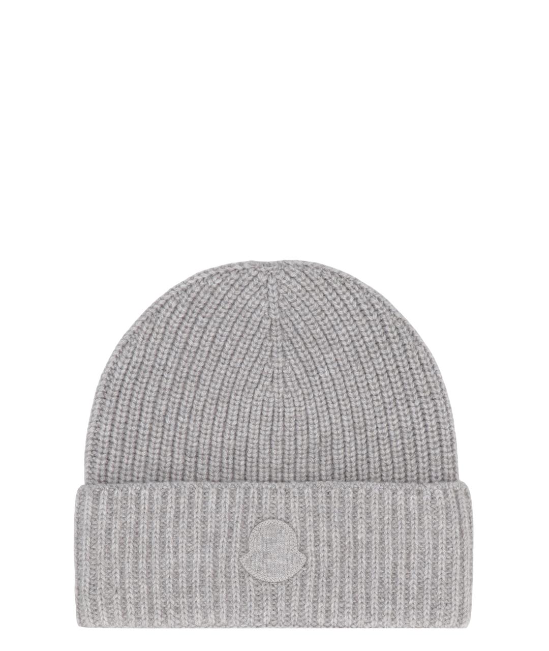 MONCLER Серая кашемировая шапка, фото 1