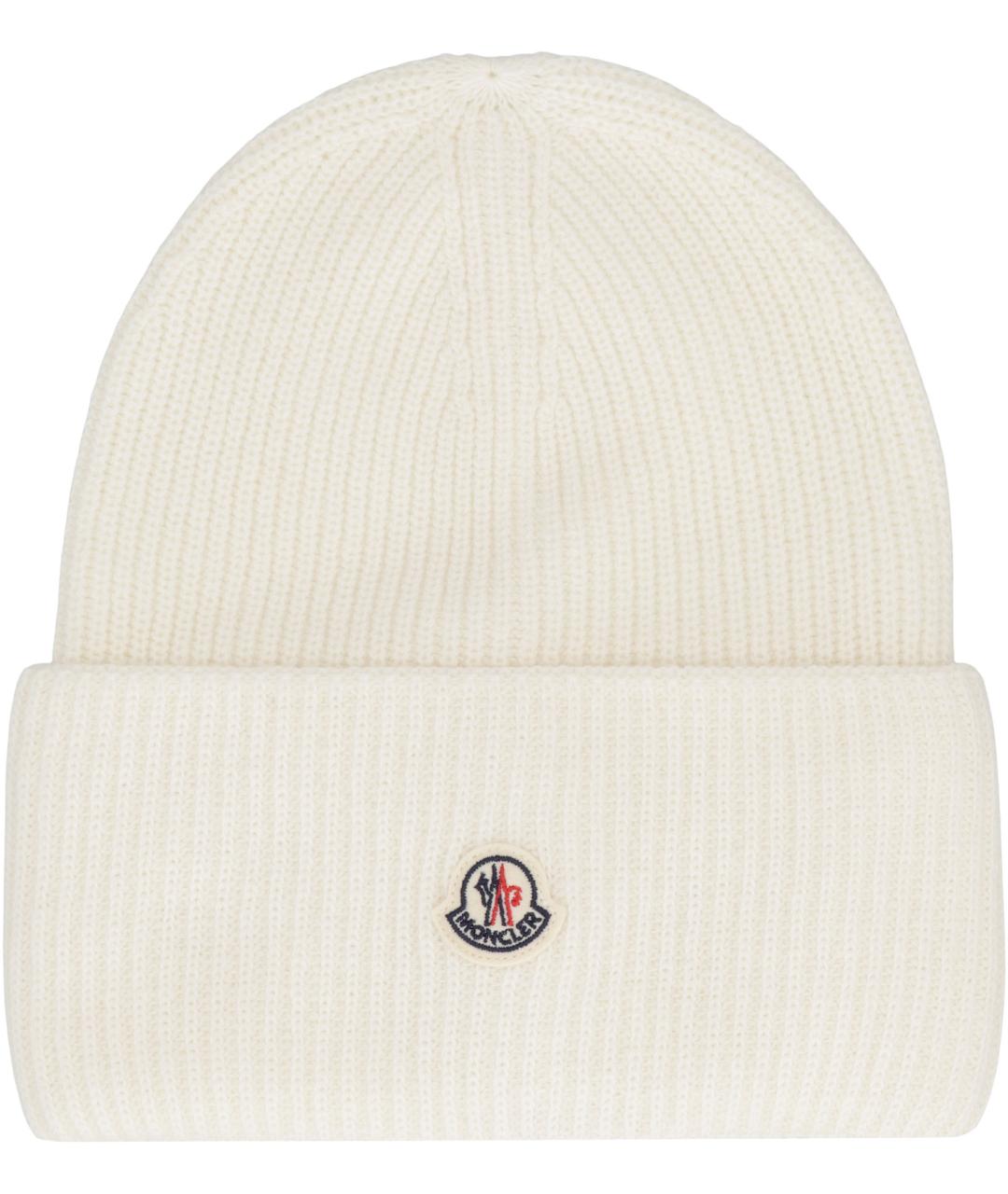 MONCLER Белая шерстяная шапка, фото 2