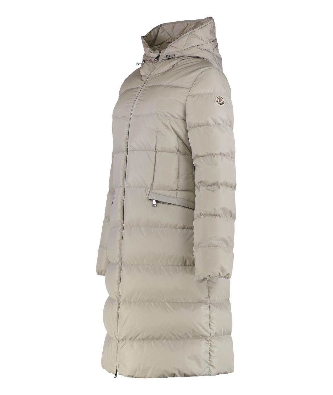 MONCLER Серый полиамидовый пуховик, фото 3