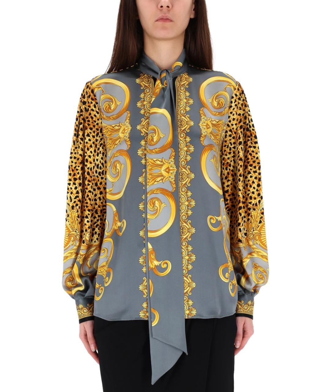 VERSACE Мульти шелковая рубашка, фото 4
