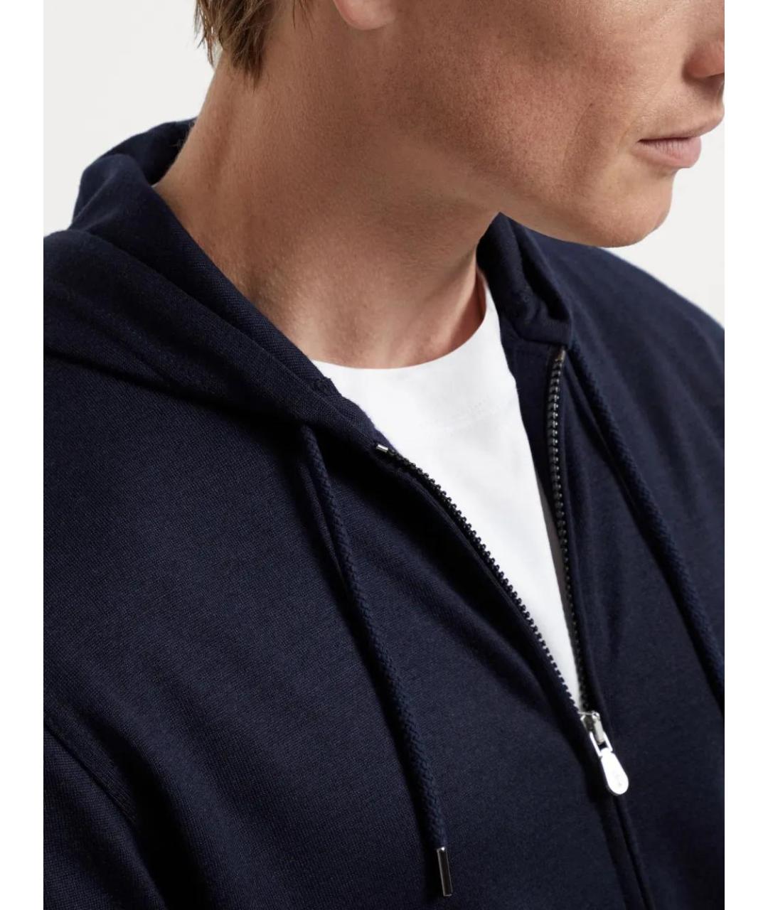 BRUNELLO CUCINELLI Темно-синий кашемировый кардиган, фото 5