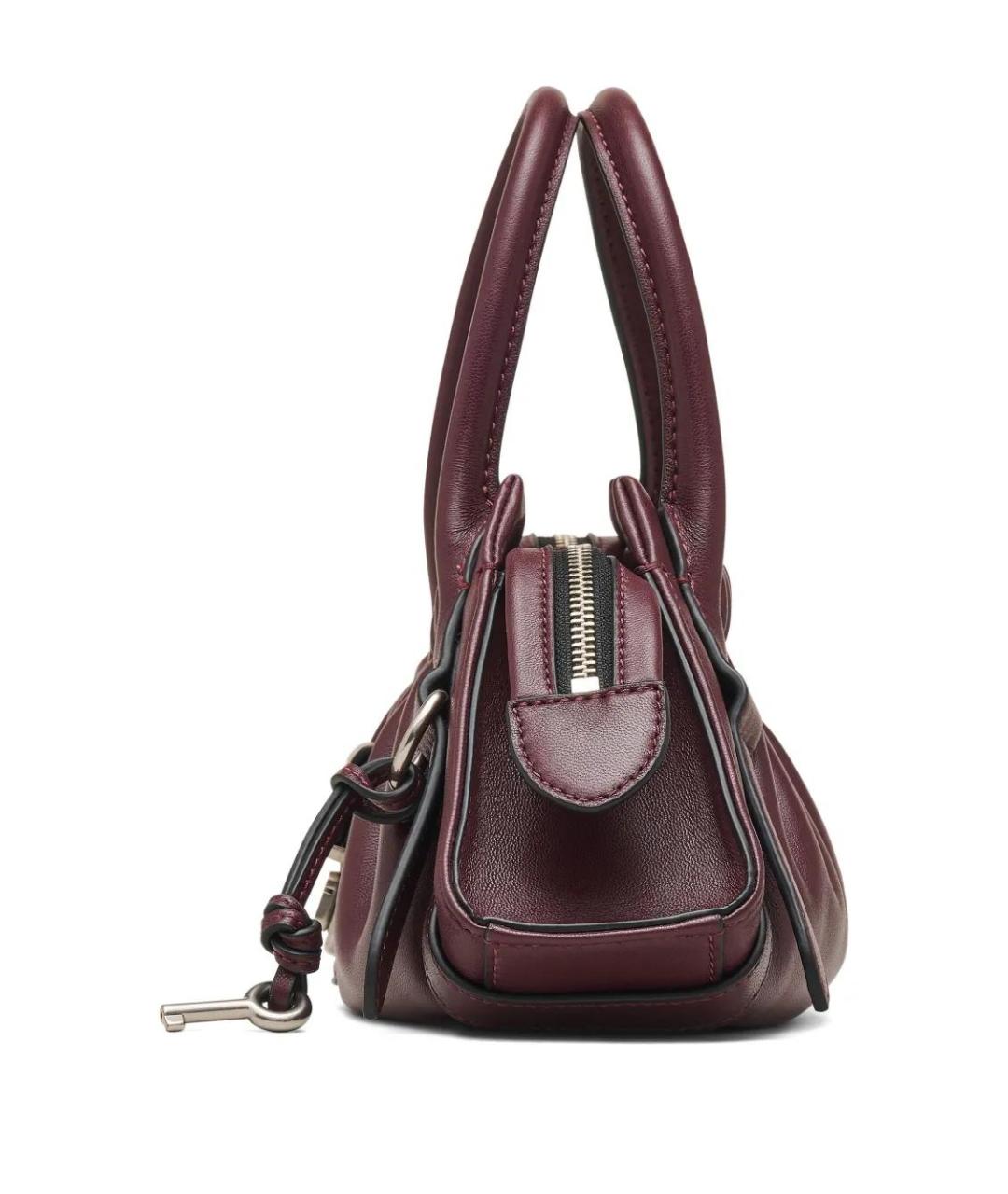 MARC JACOBS Бордовая кожаная сумка с короткими ручками, фото 5