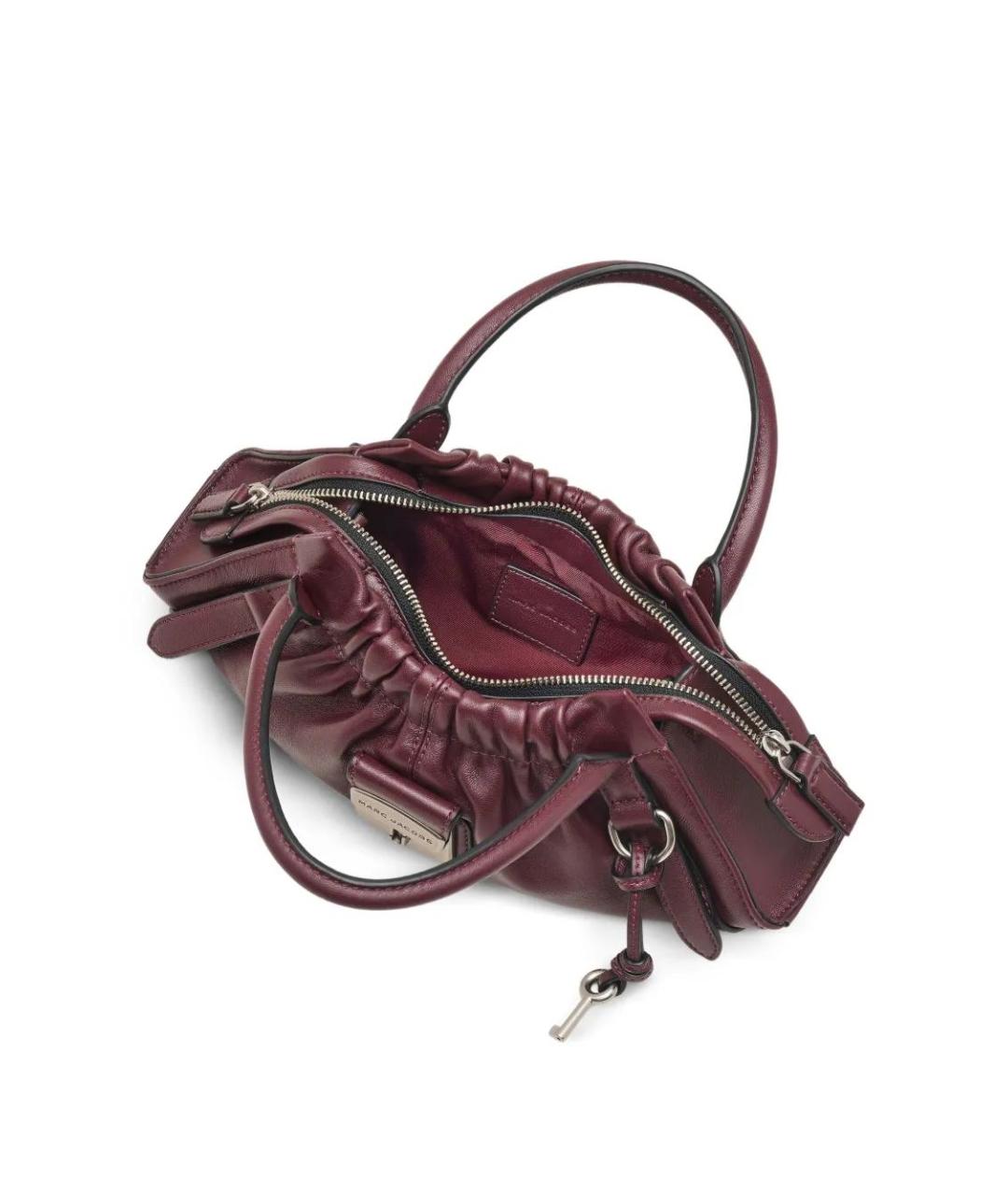 MARC JACOBS Бордовая кожаная сумка с короткими ручками, фото 3