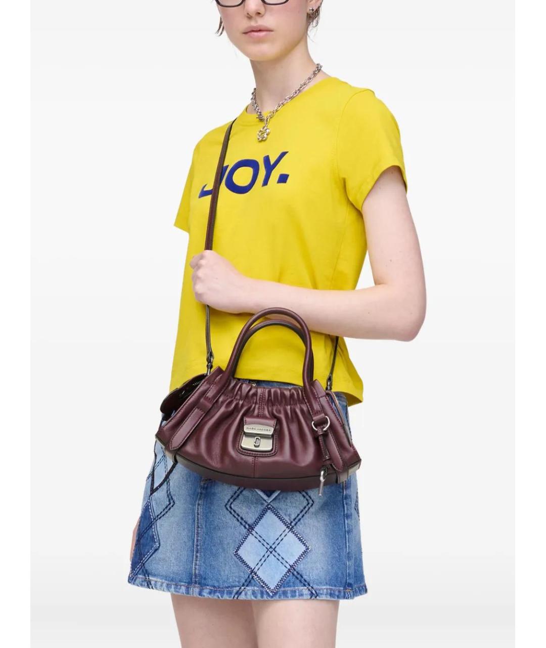 MARC JACOBS Бордовая кожаная сумка с короткими ручками, фото 2