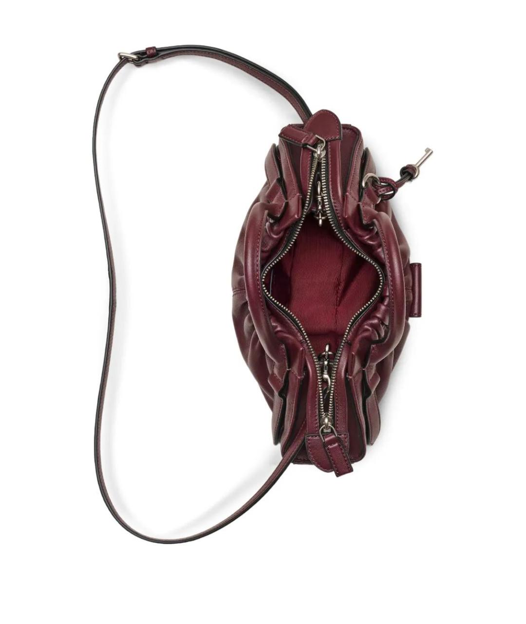MARC JACOBS Бордовая кожаная сумка с короткими ручками, фото 4