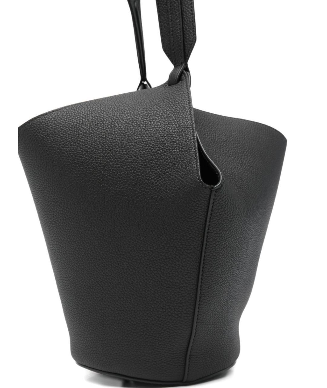 KHAITE Черная кожаная сумка тоут, фото 4