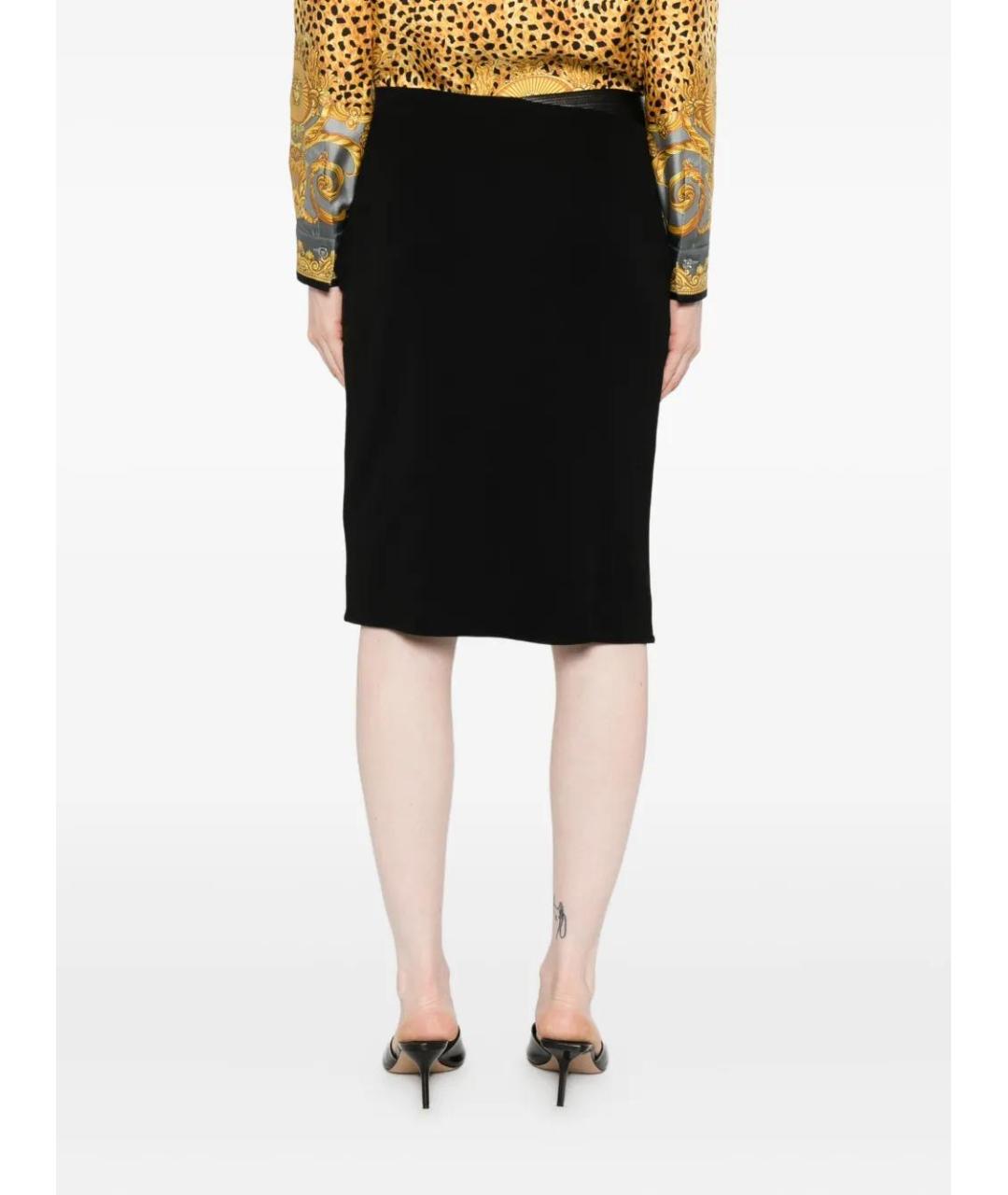 VERSACE Черная вискозная юбка миди, фото 4