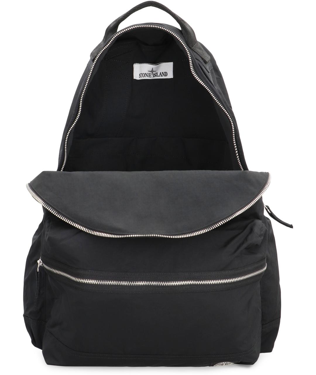 STONE ISLAND Черный синтетический рюкзак, фото 5