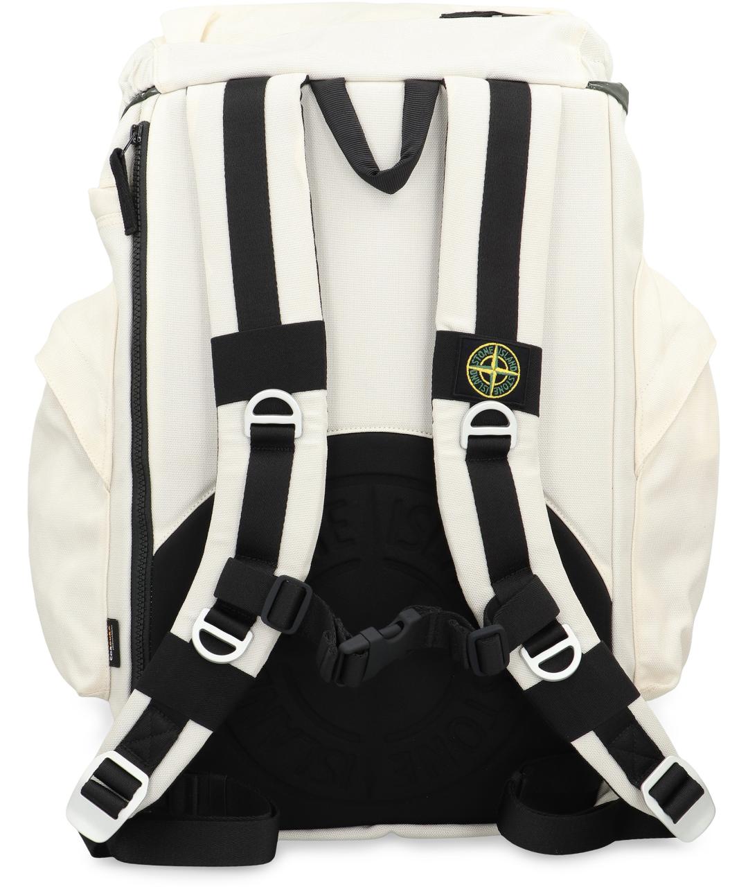 STONE ISLAND Белый тканевый рюкзак, фото 4