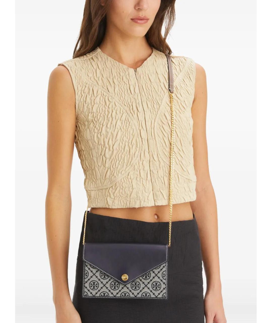 TORY BURCH Синий кожаный кошелек, фото 4