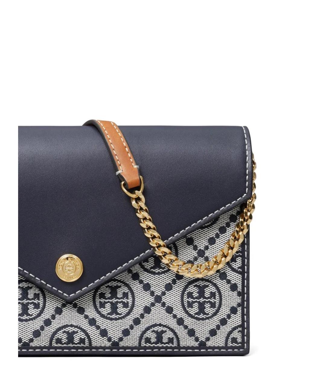 TORY BURCH Синий кожаный кошелек, фото 2